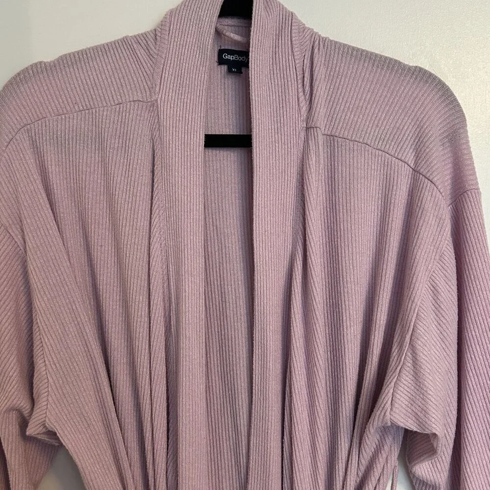 GAP GapBody XL Long Sleeve Ribbed Belted Robe Pink G1126XRDMA Loungewear - Picture 4 of 10